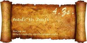 Asbóth Zsolt névjegykártya