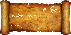 Asbóth Zsolt névjegykártya
